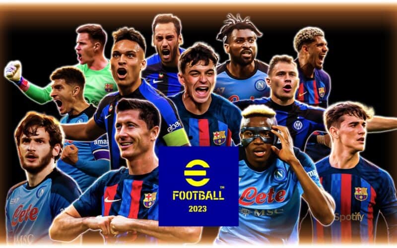 efootball cover with famous footballers