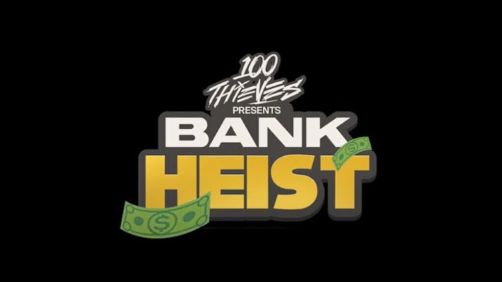 100 thieves and bank heist game logos.