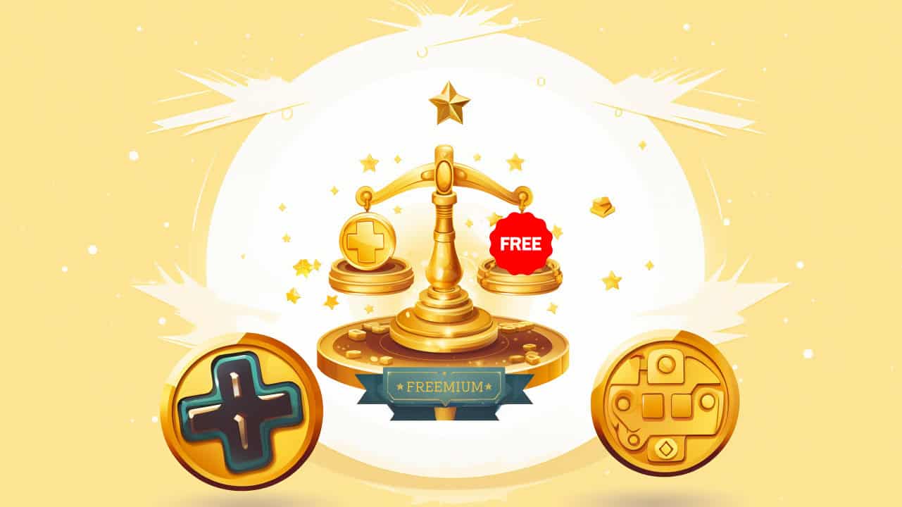 a scale that shows the balance between free and premium features