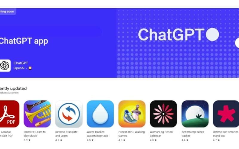 featured screen from google play app store