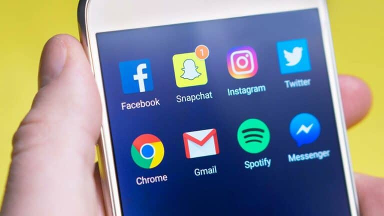 phone screen with social apps on it