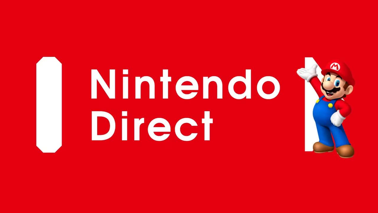 Nintendo Direct logo with Mario.
