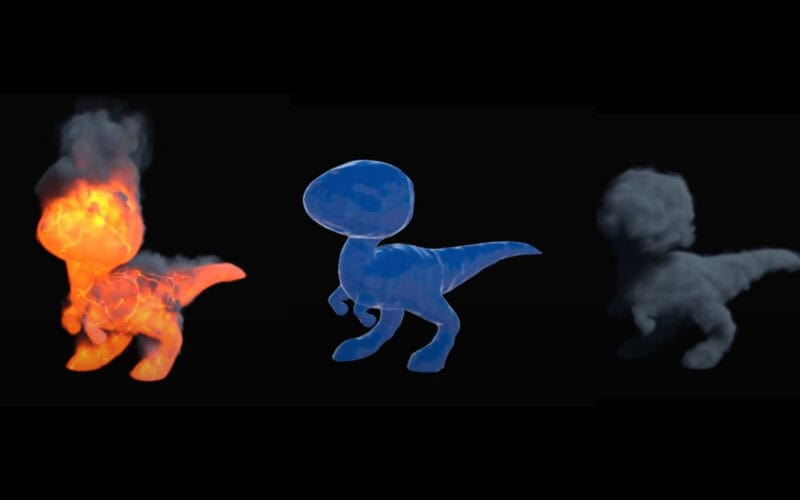 raptor pr logo rendered with particle effects.