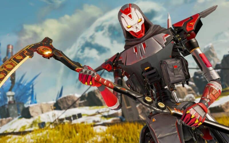 Apex legends' new legend Revenant, a skull masked robot holding a scythe