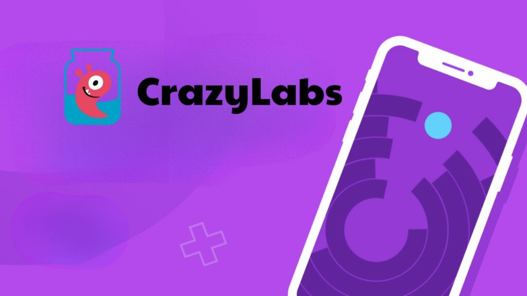 crazylabs logo next to a cellphone drawing.