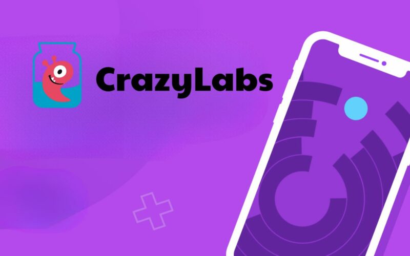 crazylabs logo next to a cellphone drawing.