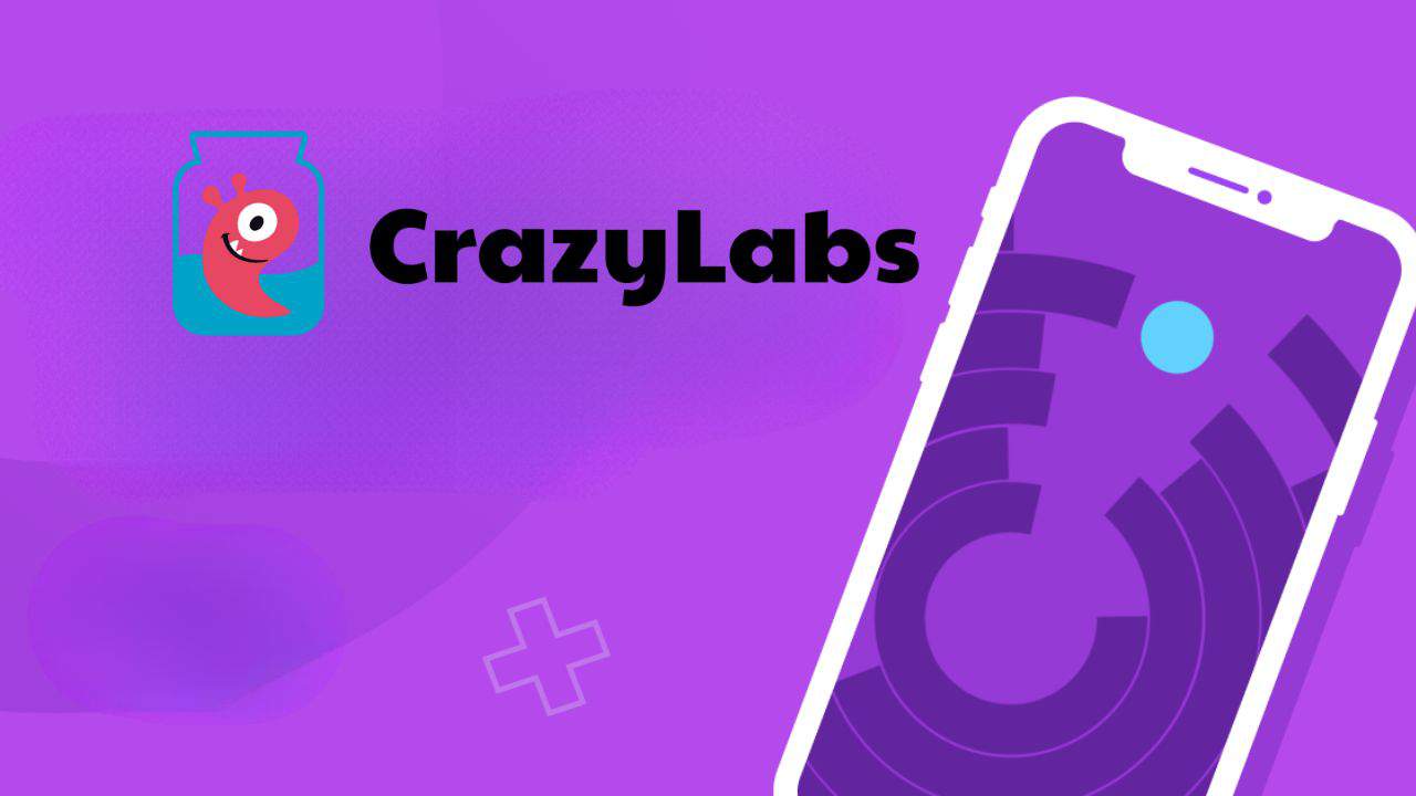 crazylabs logo next to a cellphone drawing.