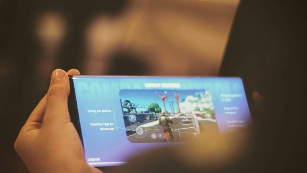 mobile game on the screen
