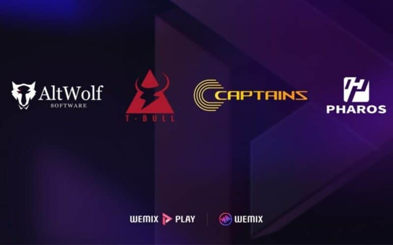 logos of various game developers that wemade has onboarded.