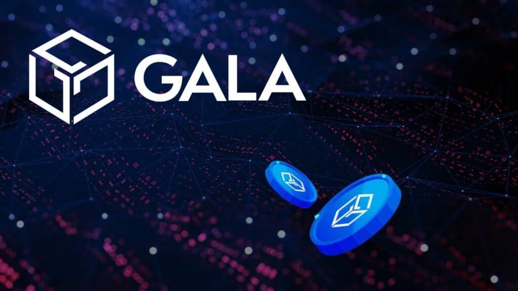 gala games logo with a couple of galachain tokens.