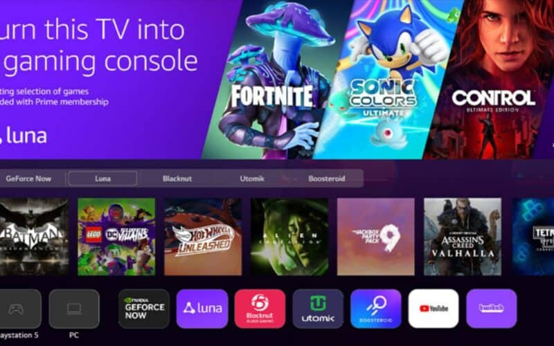 luna cloud gaming service for smart TVs title screen.