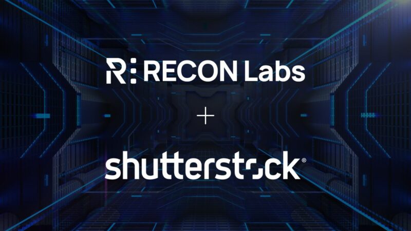 recon labs and shutterstock logos together.
