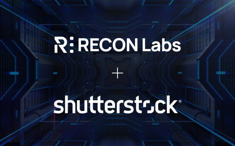 recon labs and shutterstock logos together.