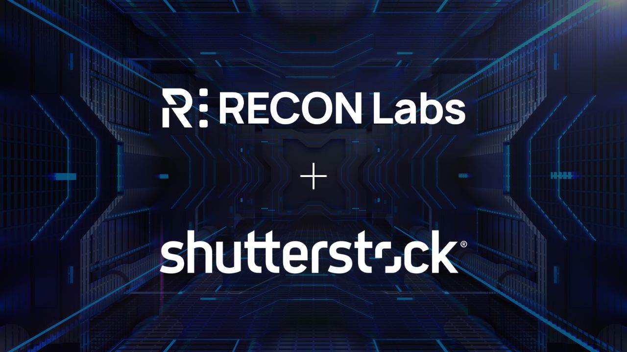 recon labs and shutterstock logos together.