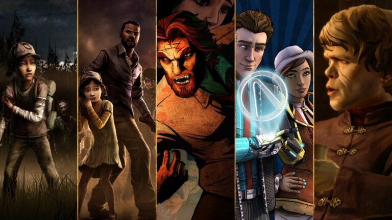 a compilation of images from games made by telltale games.