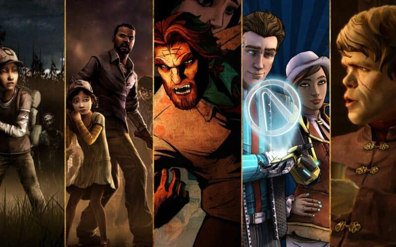 a compilation of images from games made by telltale games.