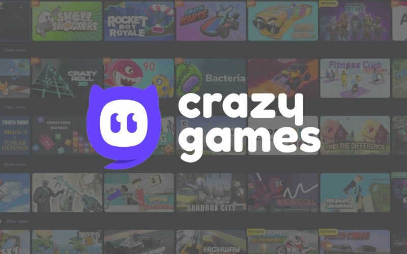 crazygames logo over game thumbnails.
