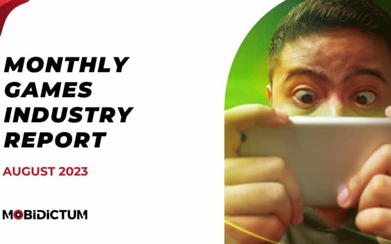 the cover of Mobidictum Monthly Games Industry Report august 2023