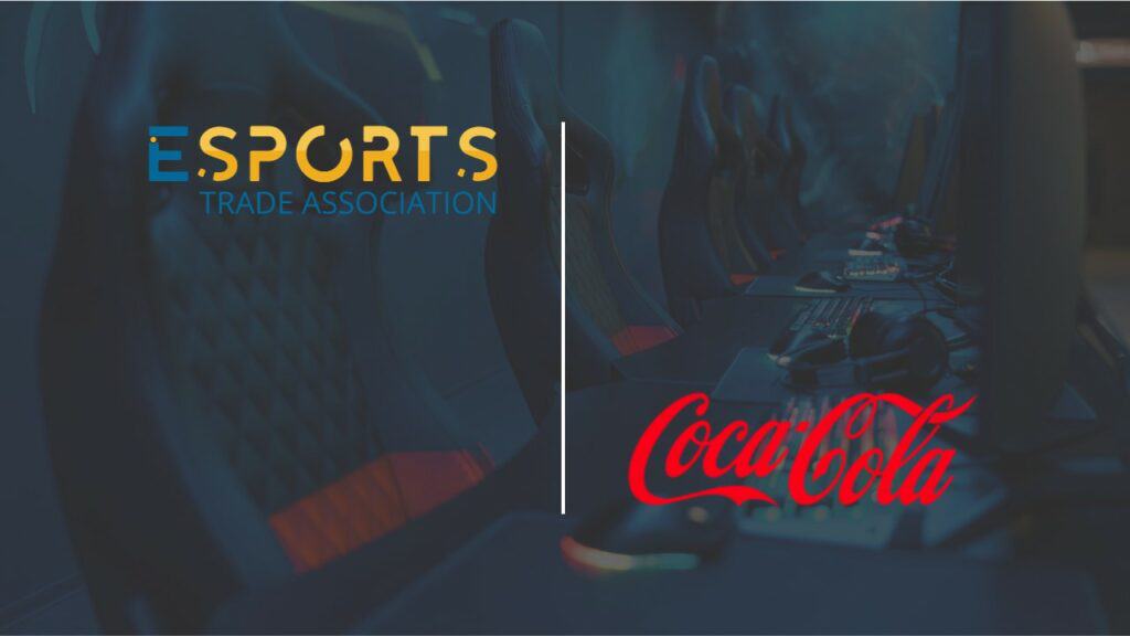 The Esports Trade Association and coca cola logos.