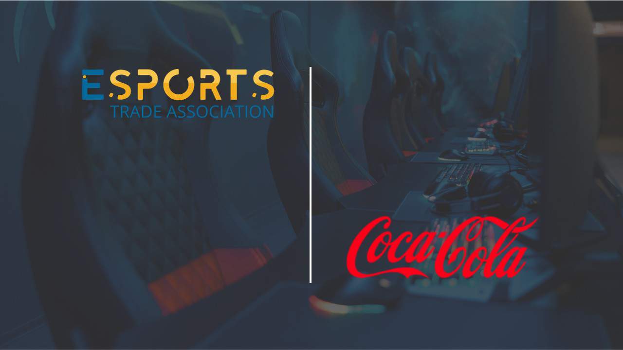 The Esports Trade Association and coca cola logos.