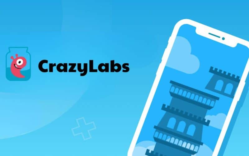 crazylabs next to a smartphone illustration.