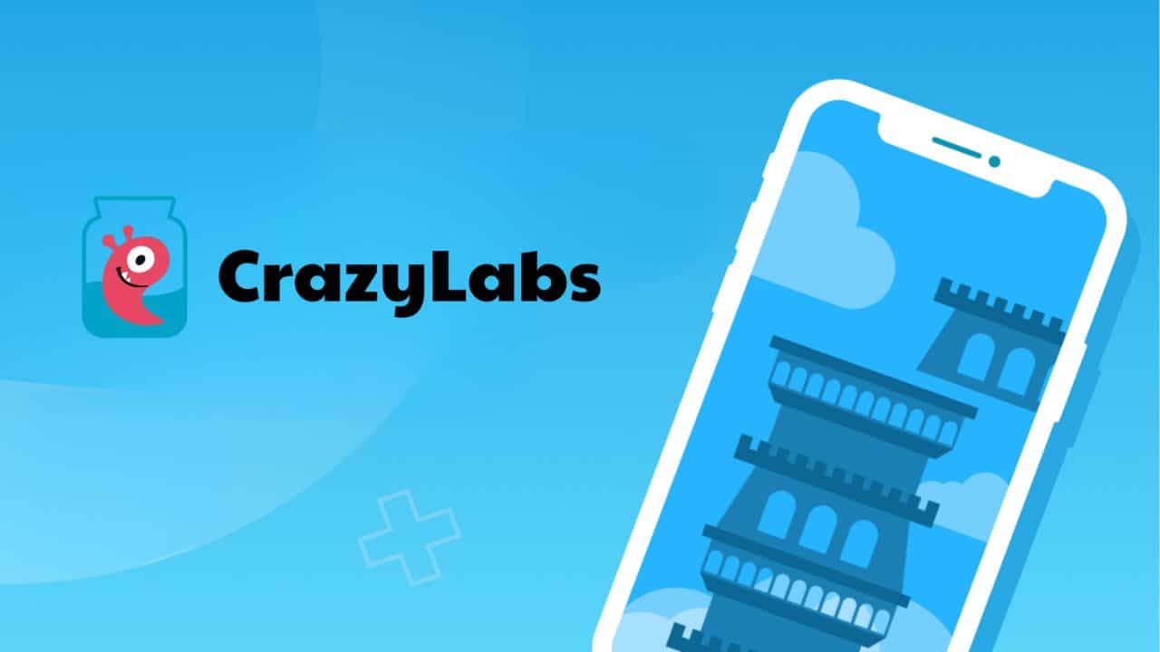 crazylabs next to a smartphone illustration.