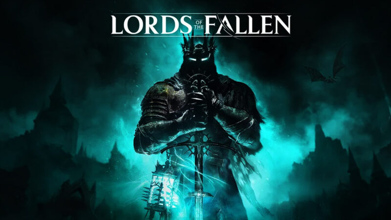 Main character of the lords of the fallen holding a sword in darkness