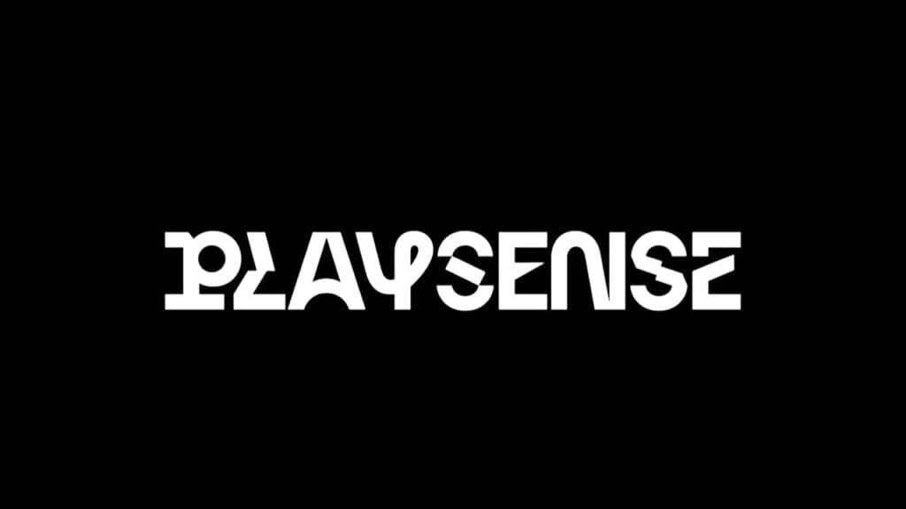 playsense logo on a black background with white fonts.