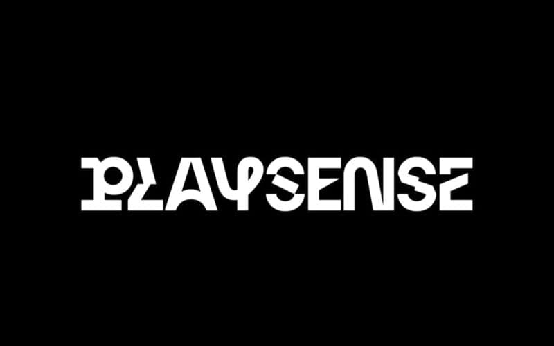 playsense logo on a black background with white fonts.
