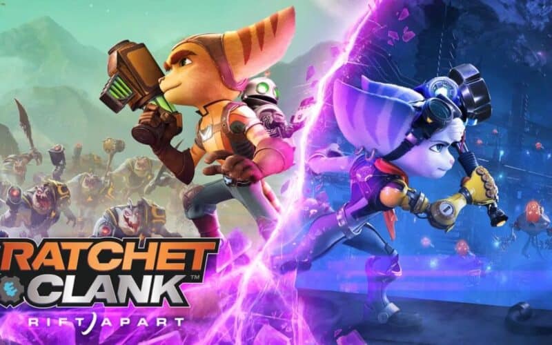 ratchet and clank title screen.