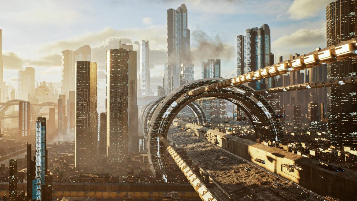an image of a futuristic city.