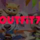 outfit7 logo over my talking tom my talking angela and my talking hank characters.