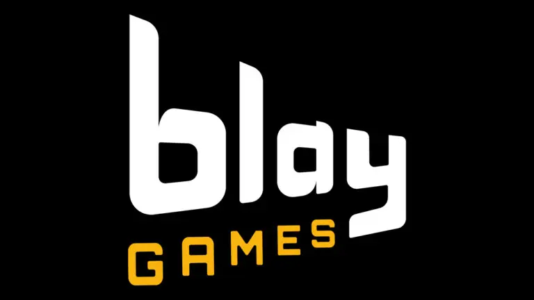 blay games logo on a black background. "Blay" is written in white and "Games" is written in deep yellow.