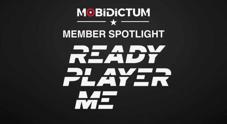 Mobidictum logo on top, below says member spotlight. Under that is Ready Player Me logo.
