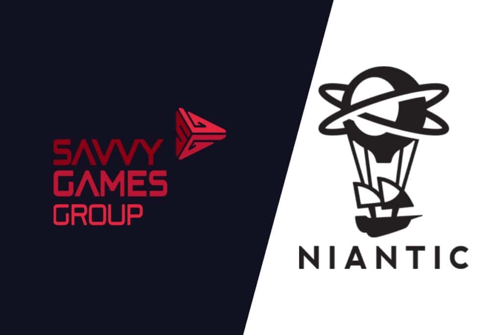Savvy Games Group logo on the left, niantic logo on the right