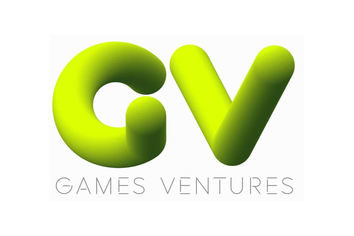 Games Ventures logo. A giant green G and V. Below says GAMES VENTURES with a simple text.