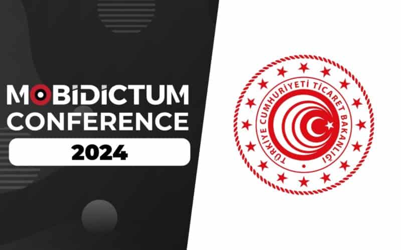 sol tarafta mobidictum conference logosu, sağ tarafta T.C Ticaret bakanlığı logosu