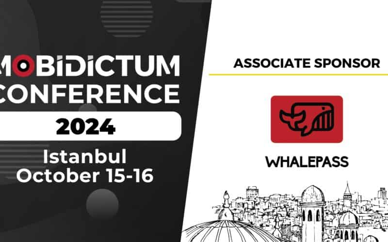 Mobidictum Conference 2024 logo on the left, Whalepass logo on the right as associate sponsor