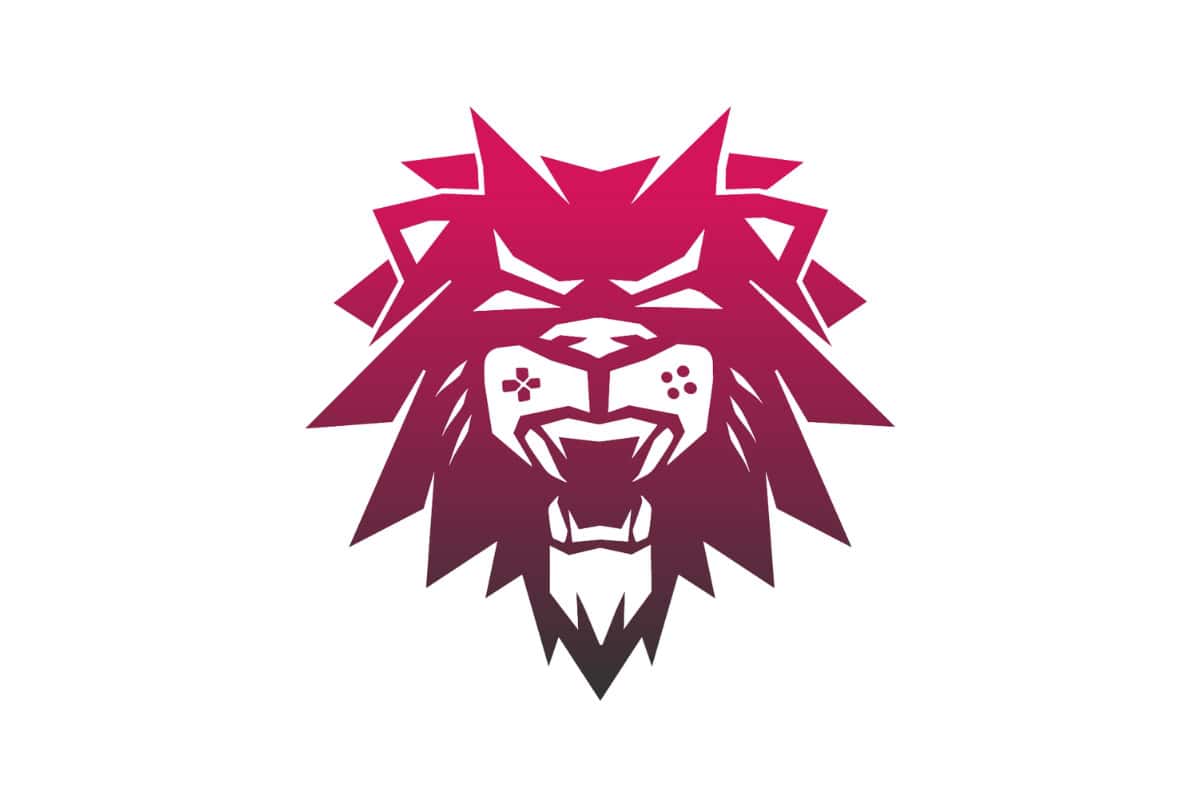 Gamebeast company logo is a illustration of a red lion