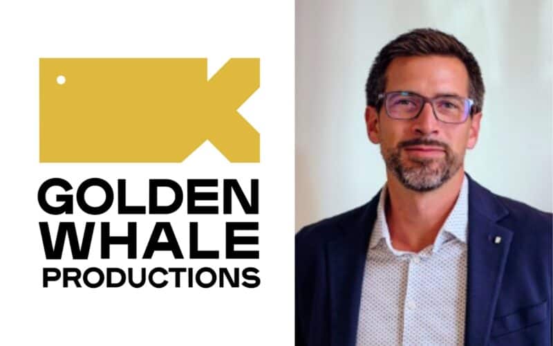 golden whale productions logo on the left, thomas aigner portrait on the right