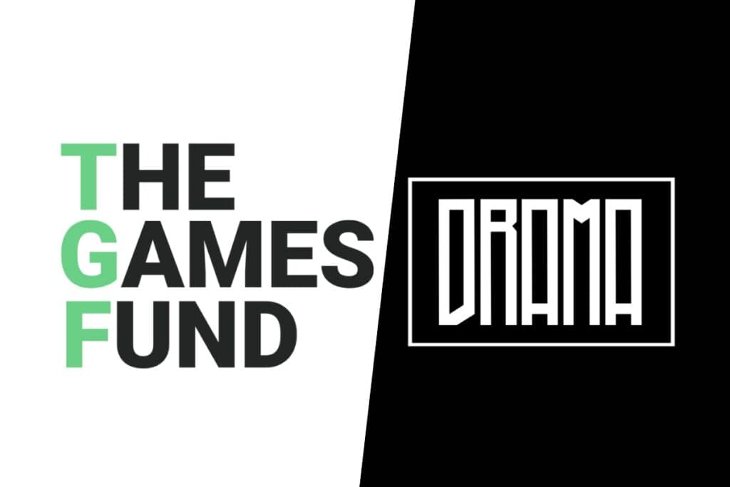 the games fund logo on the left, drama studios logo on the right