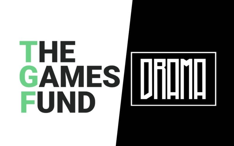 the games fund logo on the left, drama studios logo on the right