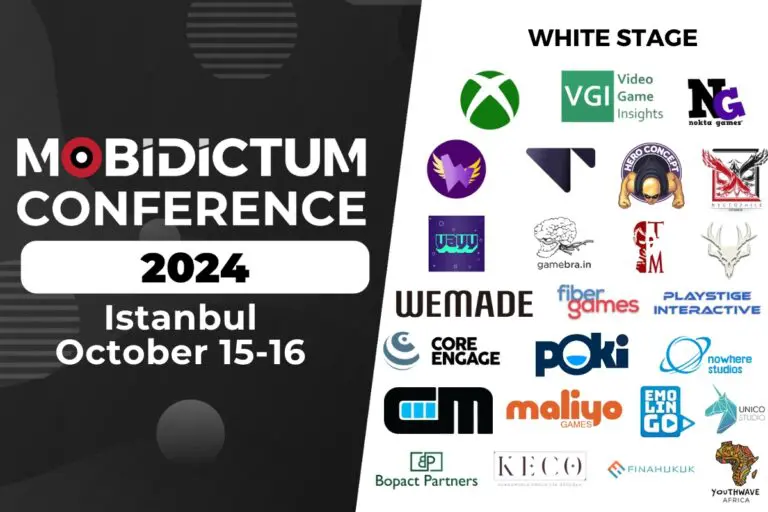 mobidictum conference 2024 white stage spotlights shows company logos