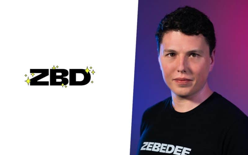 zbd logo on the left, ben cousens photo on the right