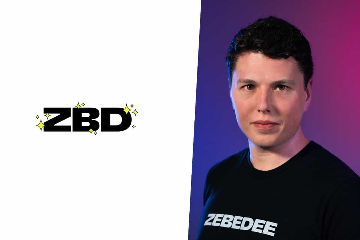 zbd logo on the left, ben cousens photo on the right