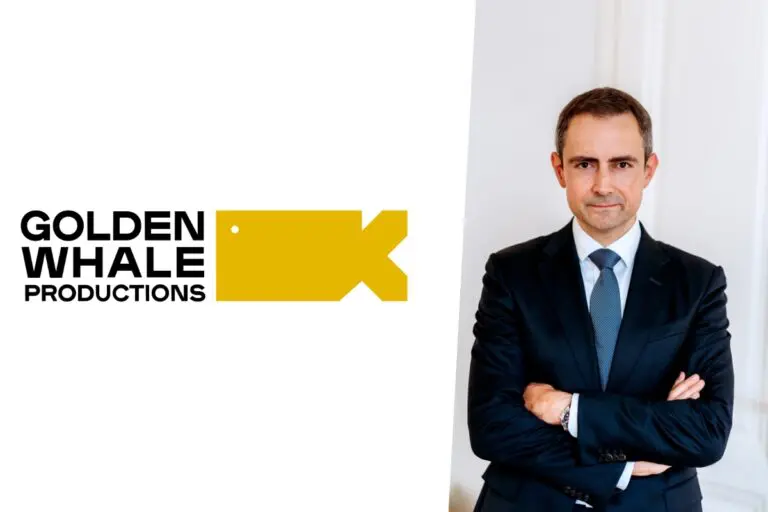 golden whale productions logo on the left, Eberhard Dürrschmid, the CEO of Golden Whale picture on the right for the guest article - compounding interest effects for mobile games growth