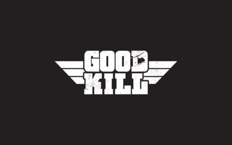 Siyah bir arkaplan üzerinde Good Kill oyun logosu