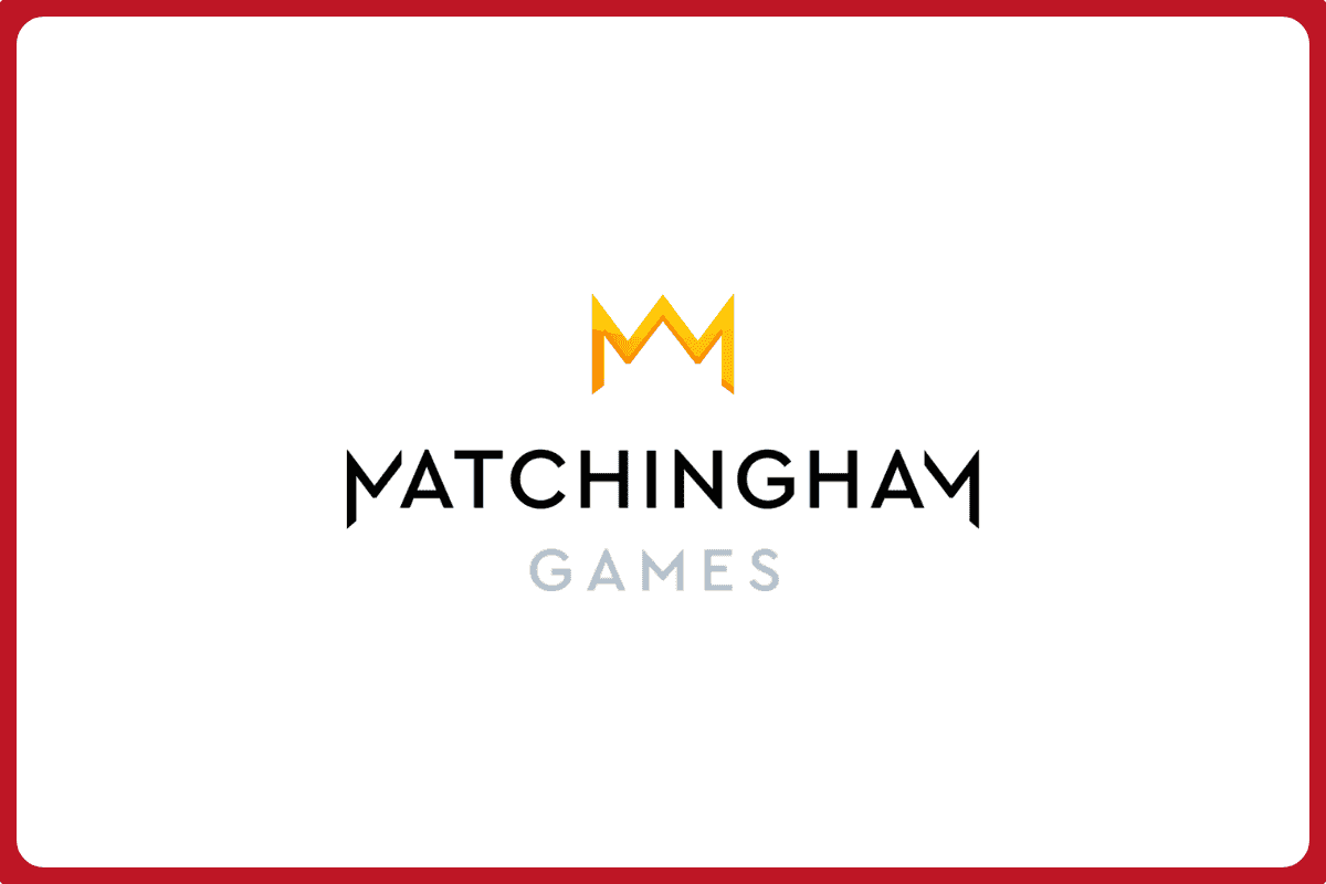 Matchingham Games logo on white background with red borders