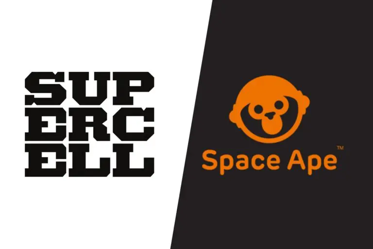 supercell logo on the left, space ape games logo on the right