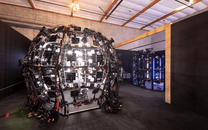 photo from the clear angle studios' new offica shows hundreds of cameras for Digital facial capture